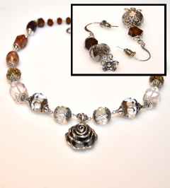 JujureÃ£l Spiced Coffee - Necklace and Earring Set.